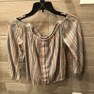 Striped off the shoulder top